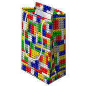 Bouwstenen Primaire Colour Boy's Birthday/Party Klein Cadeauzakje (Voorkant Gekanteld)
