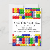 Bouwstenen Primaire Colour Boy's Birthday/Party Magnetische Uitnodiging (Voorkant)