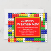 Bouwstenen Primaire Colour Boy's Birthday/Party Magnetische Uitnodiging (Voorkant)
