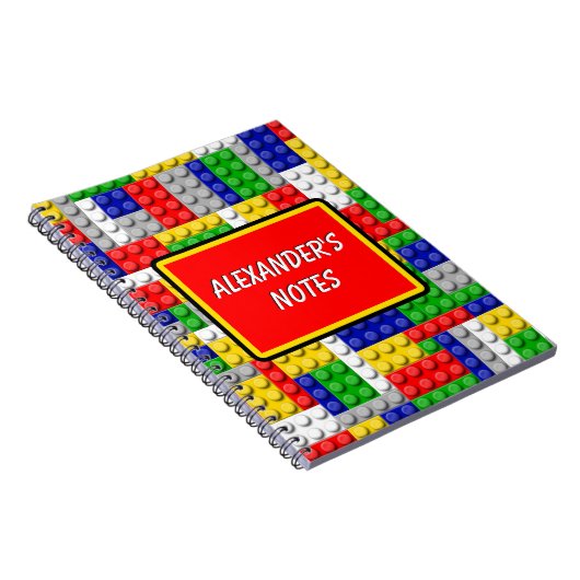 Bouwstenen Primaire Colour Boy's Birthday/Party Notitieboek (Rechterzijde)