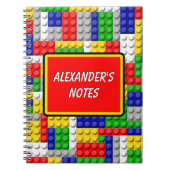 Bouwstenen Primaire Colour Boy's Birthday/Party Notitieboek (Voorkant)
