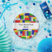 Bouwstenen Primaire Colour Boy's Birthday/Party Papieren Bordje (Feest)