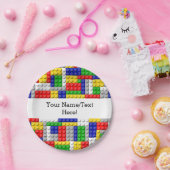 Bouwstenen Primaire Colour Boy's Birthday/Party Papieren Bordje (Feest)