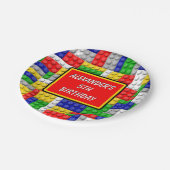 Bouwstenen Primaire Colour Boy's Birthday/Party Papieren Bordje (Gekanteld)