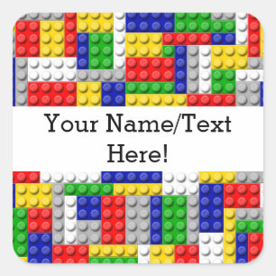 Bouwstenen Primaire Colour Boy's Birthday/Party Vierkante Sticker