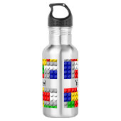 Bouwstenen Primaire Colour Boy's Birthday/Party Waterfles (Achterkant)