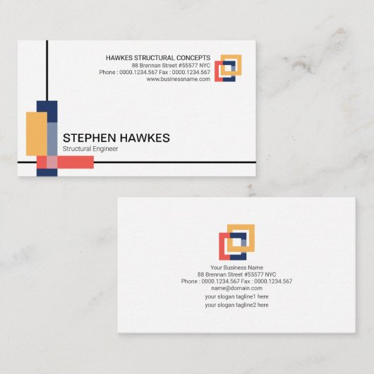 Bouwstenen Rebar Engineering Visitekaartje (Voorkant / Achterkant)