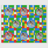 Bouwstenen Speelgoed Thema bouwwerkzaamheden Cadeaupapier (Vlak)