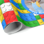 Bouwstenen Speelgoed Thema bouwwerkzaamheden Cadeaupapier (Rol Hoek)