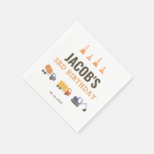 Bouwstenen Truck Birthday Party Napkins Servet (Hoek)