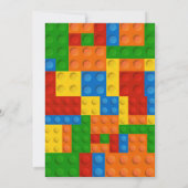 Bouwstenen Uitnodiging, Blokken Verjaardagsfeest Kaart (Achterkant)