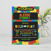 Bouwstenen Uitnodiging Digitale Kinderfeestje  (Staand voorkant)