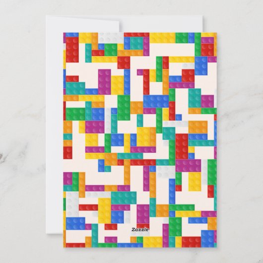 Bouwstenen Uitnodiging voor verjaardagsfeestje (Achterkant)