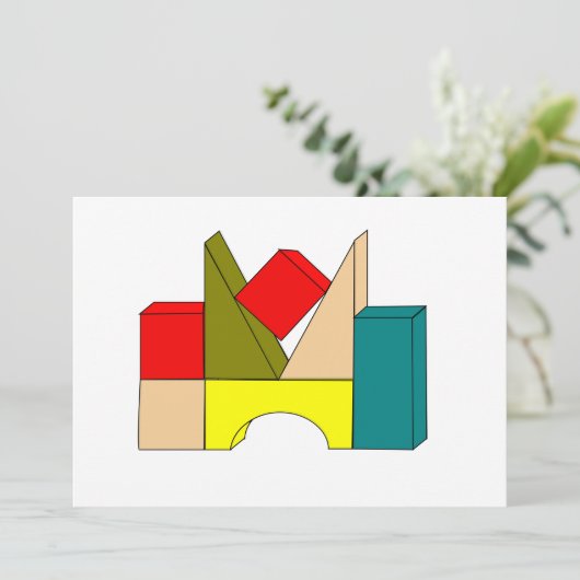 Bouwstenen Uitnodigingen (Staand voorkant)