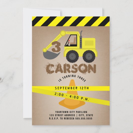 Bouwstenen van graafmachines, gesterd kaart (Voorkant)