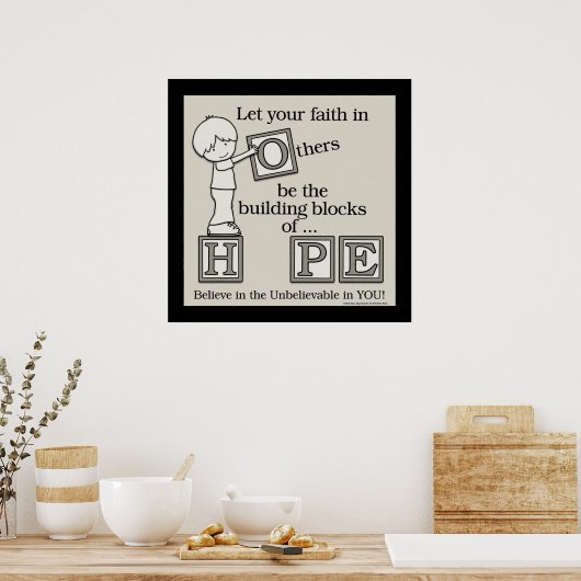 Bouwstenen van HOPE (met grens) Poster (Keuken)