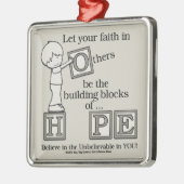 Bouwstenen van HOPE Metalen Ornament (Links)