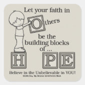 Bouwstenen van HOPE Vierkante Sticker (Voorkant)