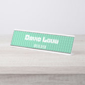 Bouwstenen van Turquoise Bureau Naambordje (Voorkant)