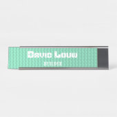 Bouwstenen van Turquoise Bureau Naambordje (Voorkant)