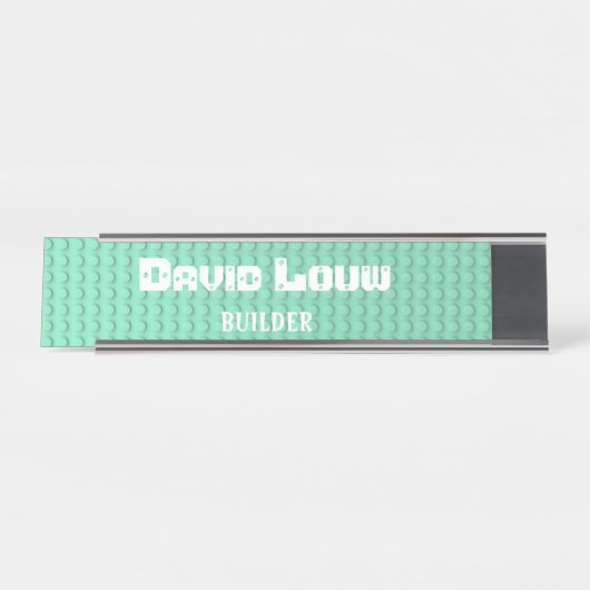 Bouwstenen van Turquoise Bureau Naambordje (Voorkant)