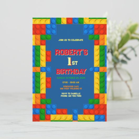 Bouwstenen Verjaardag, 1e bouw Kaart (Staand voorkant)