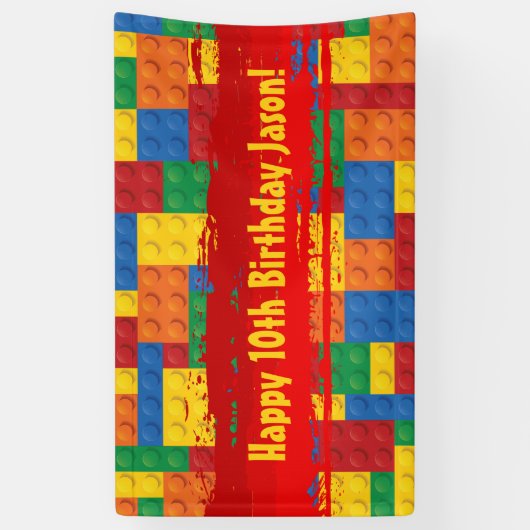 Bouwstenen Verjaardag Banner (Verticaal)