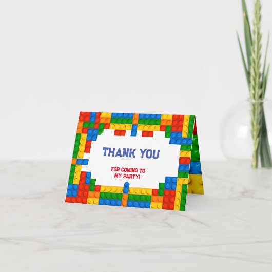Bouwstenen Verjaardag Bedankkaart (Voorkant)