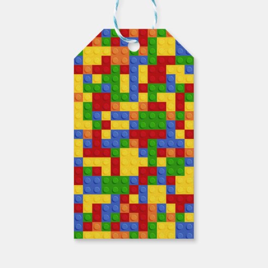 Bouwstenen Verjaardag Boy Bricks Gift Label Cadeaulabel (Achterkant)