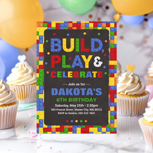 Bouwstenen Verjaardag Boy Bricks Kaart