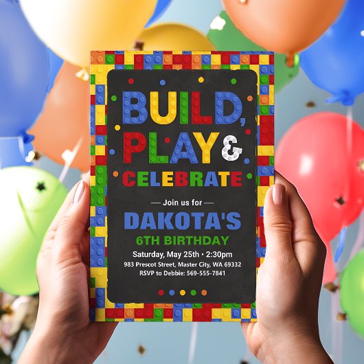 Bouwstenen Verjaardag Boy Bricks Kaart