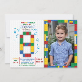 Bouwstenen Verjaardag Bricks 8 jaar Uitnodiging