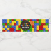 Bouwstenen Verjaardag Bricks Water Bottle Label Waterfles Etiket (Enkel label)