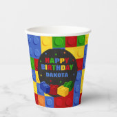 Bouwstenen Verjaardag Jongen Bricks Papieren beker (Voorkant)