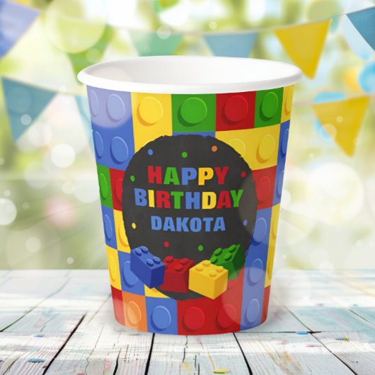 Bouwstenen Verjaardag Jongen Bricks Papieren beker