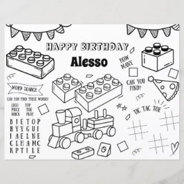 Bouwstenen Verjaardag Kleurplaat Party Favor