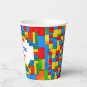 Bouwstenen Verjaardag Papieren Bekers (Links)