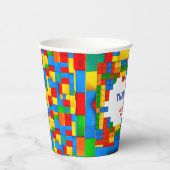 Bouwstenen Verjaardag Papieren Bekers (Rechts)