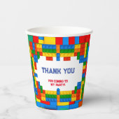 Bouwstenen Verjaardag Papieren Bekers (Voorkant)