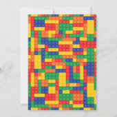 Bouwstenen Verjaardag Uitnodiging. Blokken uitnodi Kaart (Achterkant)