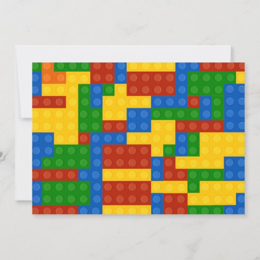 Bouwstenen Verjaardag Uitnodiging Bricks Party (Achterkant)