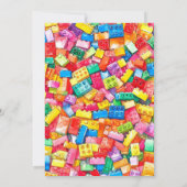 Bouwstenen Verjaardag Uitnodiging, gebouw Kaart (Achterkant)