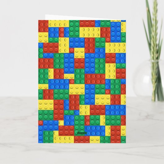 Bouwstenen Verjaardag Uitnodiging, jongens Verjaar (Achterkant)