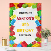 Bouwstenen Verjaardag Uitnodiging, jongens Verjaar Acryl Bord (Huwelijk)