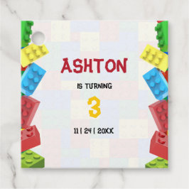 Bouwstenen Verjaardag Uitnodiging, jongens Verjaar Bedankjes Labels