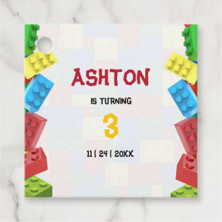 Bouwstenen Verjaardag Uitnodiging, jongens Verjaar Bedankjes Labels