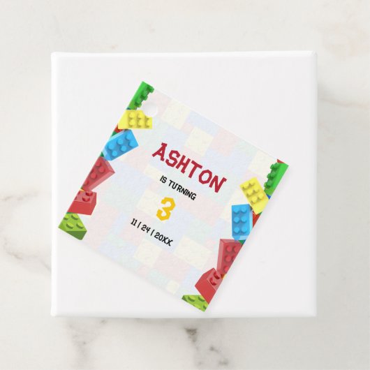 Bouwstenen Verjaardag Uitnodiging, jongens Verjaar Bedankjes Labels (In situ)