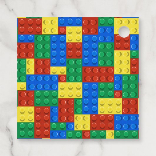 Bouwstenen Verjaardag Uitnodiging, jongens Verjaar Bedankjes Labels (Achterkant)