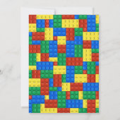 Bouwstenen Verjaardag Uitnodiging, jongens Verjaar Kaart (Achterkant)