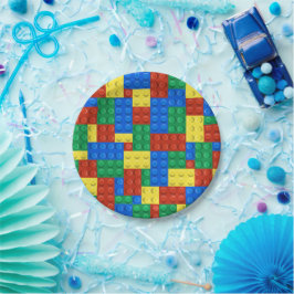 Bouwstenen Verjaardag Uitnodiging, jongens Verjaar Papieren Bordje